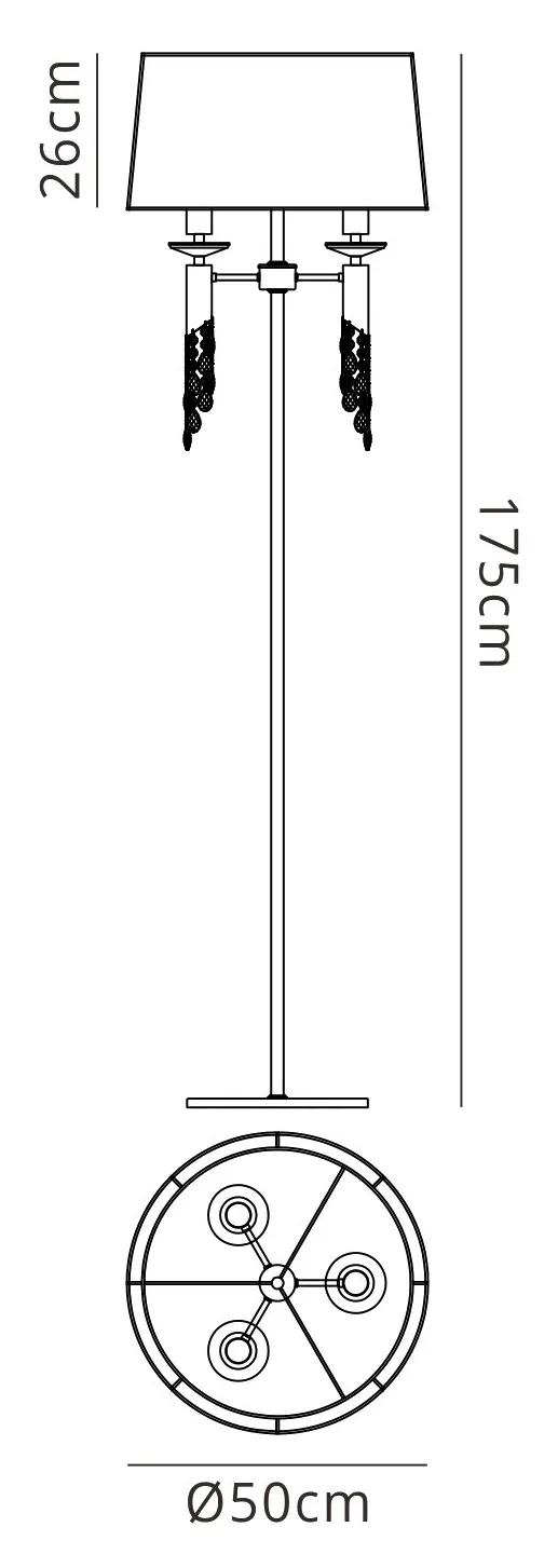 Tiffany Polished Chrome-Cream Crystal Floor Lamps Mantra Shaded Floor Lamps